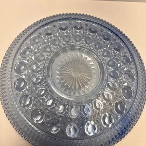 Crystal Blue Glass Serving Dish